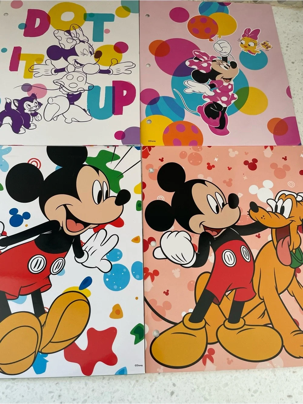 Disney Mickey & Minnie School Folders Set of 4
